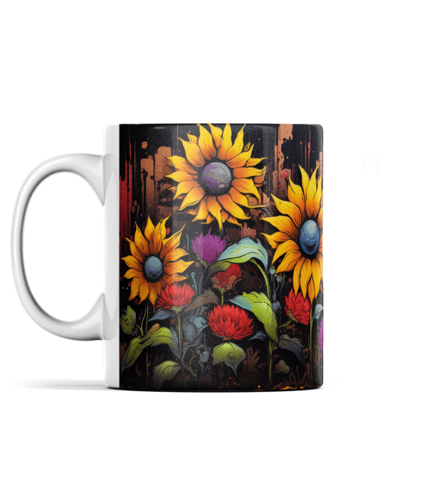 Sunflowers Graffiti on a Wall Mug
