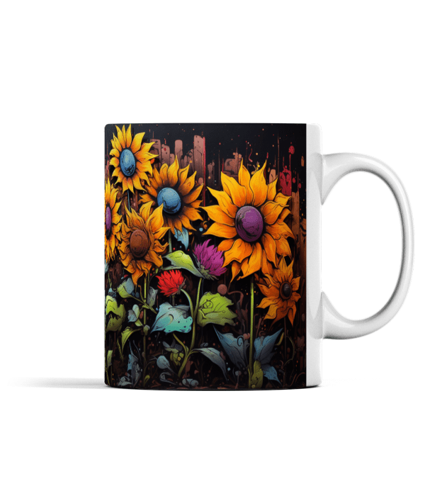 Sunflowers Graffiti on a Wall Mug