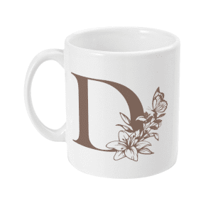 Initial D with Flowers Mug