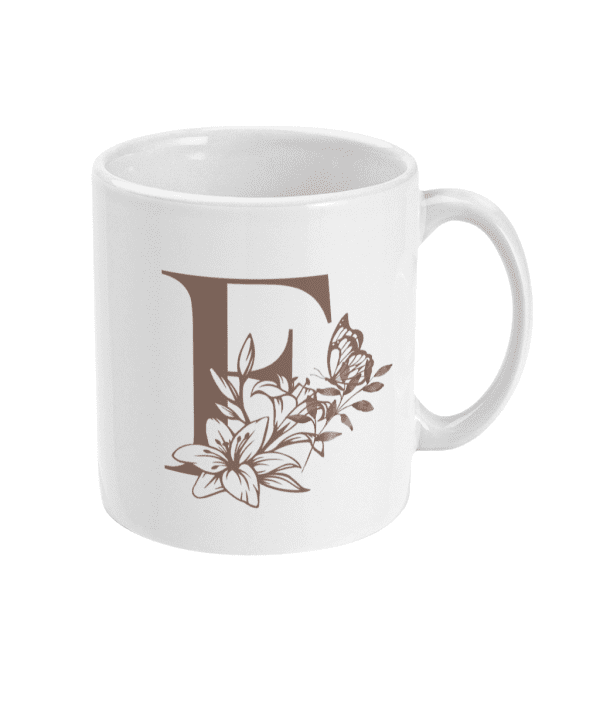 Initial F with Flowers Mug - Image 2