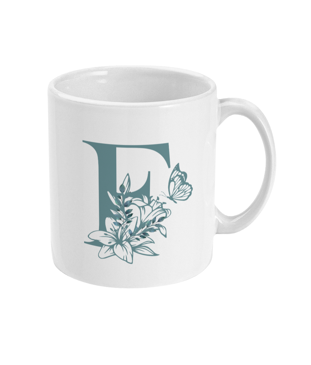 Initial F with Flowers Mug - Image 3