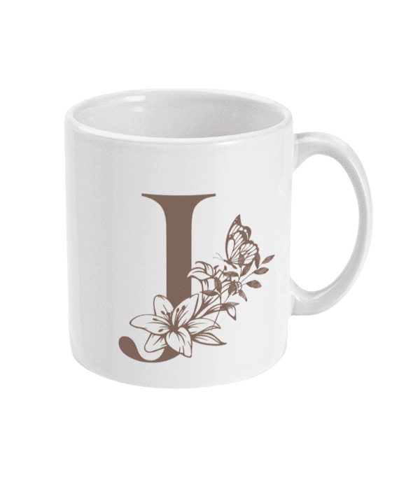 Initial J with Flowers Mug - Image 2