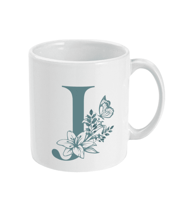 Initial J with Flowers Mug - Image 3