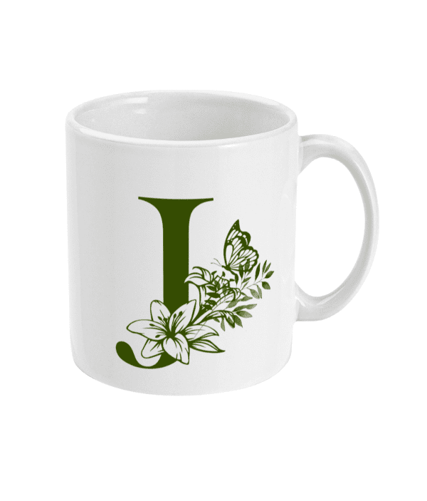 Initial J with Flowers Mug - Image 4
