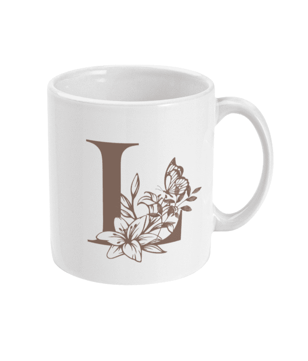 Initial L with Flowers Mug - Image 2