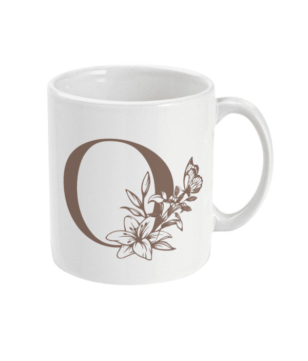 Initial O with Flowers Mug - Image 2