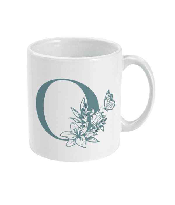 Initial O with Flowers Mug - Image 3