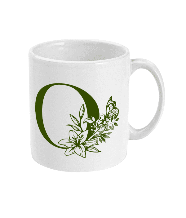 Initial O with Flowers Mug - Image 4