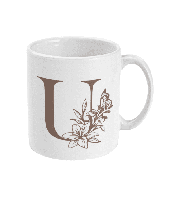 Initial U with Flowers Mug - Image 2