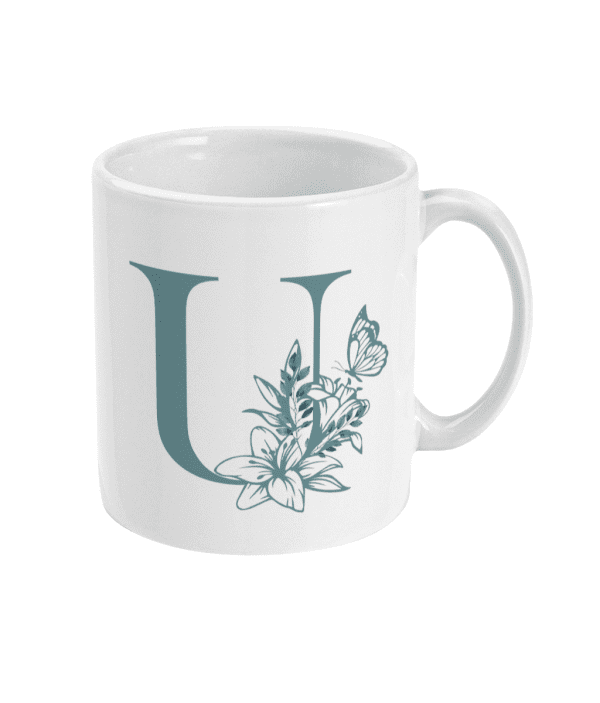Initial U with Flowers Mug - Image 3