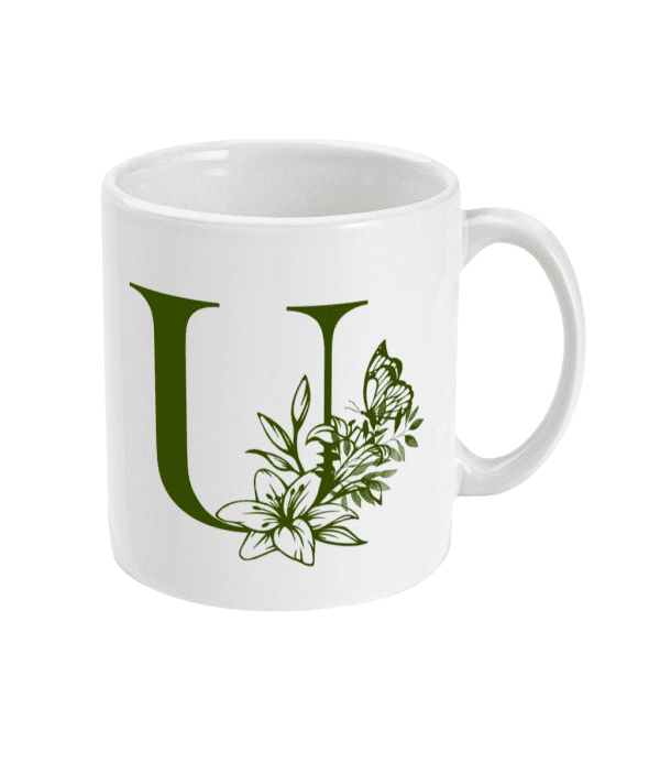 Initial U with Flowers Mug - Image 4
