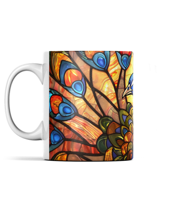 Stained Glass Peacock Mug