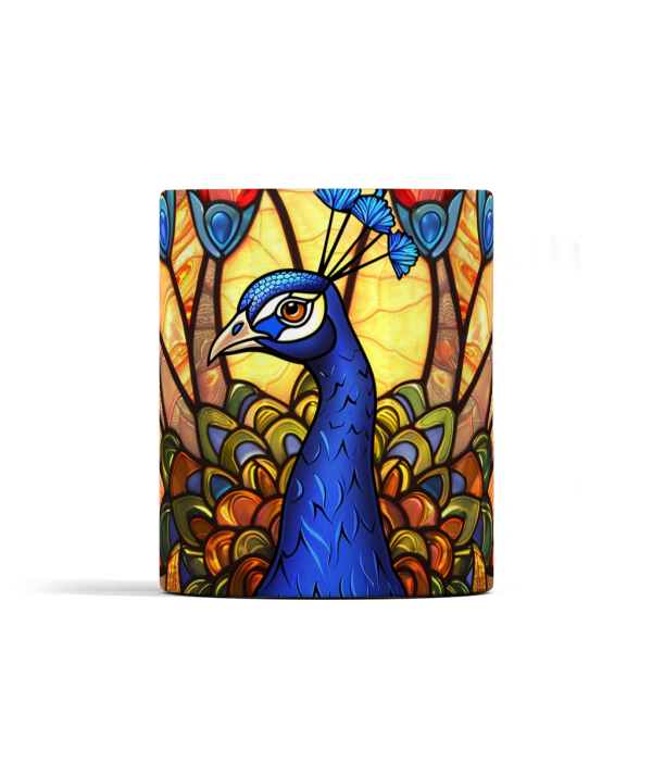 Stained Glass Peacock Mug